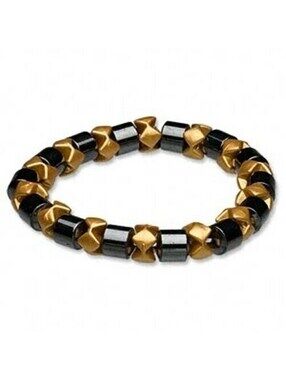 Magnetic Hematite Healing Black & Gold Stretch Bracelet